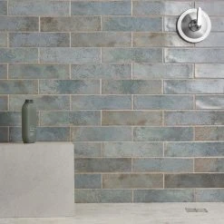 Mandalay Green 2.95 in. x 11.81 in. Polished Ceramic Wall Tile (5.38 sq. ft./Case) by Ivy Hill Tile 12 Mandalay Green 2.95 in. x 11.81 in. Polished Ceramic Wall Tile (5.38 sq. ft./Case) by Ivy Hill Tile -Ivy Hill Tile Sales green ivy hill tile ceramic tile ext3rd107689 c3 1000