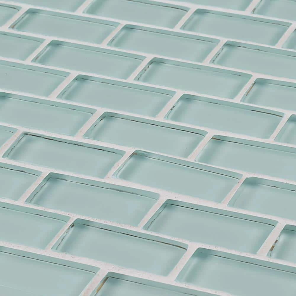 Glacier Ice Green 11.625 in. x 11.75 in. Interlocking Gloss Glass Mosaic Tile (9.48 sq. ft./Case) by Jeffrey Court 7 Glacier Ice Green 11.625 in. x 11.75 in. Interlocking Gloss Glass Mosaic Tile (9.48 sq. ft./Case) by Jeffrey Court - Image 5
