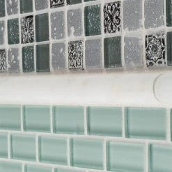 Glacier Ice Green 11.625 in. x 11.75 in. Interlocking Gloss Glass Mosaic Tile (9.48 sq. ft./Case) by Jeffrey Court 10 Glacier Ice Green 11.625 in. x 11.75 in. Interlocking Gloss Glass Mosaic Tile (9.48 sq. ft./Case) by Jeffrey Court -Ivy Hill Tile Sales green jeffrey court glass tile 99185 a0 1000