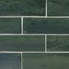 Typhoon Green 3 in. x 18 in. Subway Gloss Porcelain Wall and Floor Tile (10.76 sq. ft./Case) by Jeffrey Court -Ivy Hill Tile Sales green jeffrey court porcelain tile 13060 64 1000