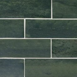 Typhoon Green 3 in. x 18 in. Subway Gloss Porcelain Wall and Floor Tile (10.76 sq. ft./Case) by Jeffrey Court