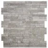 Fortress Split Face Grey 11.75 in. x 12 in. Interlocking Split Face Marble Mosaic Tile (9.79 sq. ft./Case) by Jeffrey Court -Ivy Hill Tile Sales grey jeffrey court marble tile 99648 64 1000