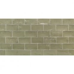 Catalina Kale 3 in. x 6 in. Polished Ceramic Subway Wall Tile (5.38 sq.ft./case) by Ivy Hill Tile 12 Catalina Kale 3 in. x 6 in. Polished Ceramic Subway Wall Tile (5.38 sq.ft./case) by Ivy Hill Tile -Ivy Hill Tile Sales kale ivy hill tile ceramic tile ext3rd101723 4f 1000