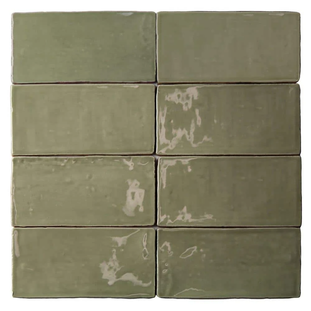 Catalina Kale 3 in. x 6 in. Polished Ceramic Subway Wall Tile (5.38 sq.ft./case) by Ivy Hill Tile 3 Catalina Kale 3 in. x 6 in. Polished Ceramic Subway Wall Tile (5.38 sq.ft./case) by Ivy Hill Tile
