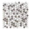 Carousel Gray 10.63 in. x 10.75 in. Penny Round Glossy Porcelain Wall and Floor Mosaic Tile (11.90 sq. ft./Case) by Jeffrey Court -Ivy Hill Tile Sales light gray jeffrey court mosaic tile 95999 64 1000