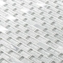 Crystal Ice Metallic 11.875 in. x 11.875 in. Interlocking Mixed Glass and Metal Mosaic Tile (9.79 sq. ft./Case) by Jeffrey Court -Ivy Hill Tile Sales metallic jeffrey court glass tile 99350 1d 1000