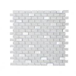Crystal Ice Metallic 11.875 in. x 11.875 in. Interlocking Mixed Glass and Metal Mosaic Tile (9.79 sq. ft./Case) by Jeffrey Court