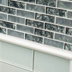Morning Mist Blue 3 in. x 6 in. Subway Glossy Glass Wall Tile (10 sq. ft./Case) by Jeffrey Court -Ivy Hill Tile Sales mist blue jeffrey court glass tile 99504 c3 1000