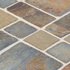 Rust Block Medley 11.75 in. x 11.75 in. Slate Wall and Floor Mosaic Tile (0.938 sq. ft./Each) by Jeffrey Court -Ivy Hill Tile Sales multi color jeffrey court mosaic tile 99124 a0 1000