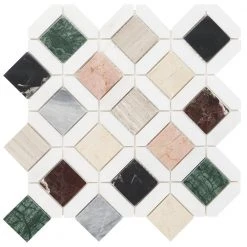 Lula Multicolor 11.92 in. x 11.92 in. Polished Marble Floor and Wall Tile (0.98 sq. ft./Each) by Ivy Hill Tile -Ivy Hill Tile Sales multicolor ivy hill tile marble tile ext3rd106598 4f 1000