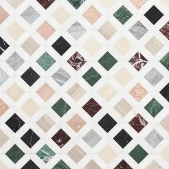 Lula Multicolor 11.92 in. x 11.92 in. Polished Marble Floor and Wall Tile (0.98 sq. ft./Each) by Ivy Hill Tile