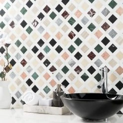 Lula Multicolor 11.92 in. x 11.92 in. Polished Marble Floor and Wall Tile (0.98 sq. ft./Each) by Ivy Hill Tile -Ivy Hill Tile Sales multicolor ivy hill tile marble tile ext3rd106598 76 1000