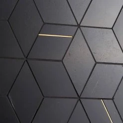 Utopia Nero 13.58 in. x 11.73 in. Polished Marble and Brass Wall Mosaic Tile (1.11 sq. ft./Each) by Ivy Hill Tile -Ivy Hill Tile Sales nero ivy hill tile marble tile ext3rd106523 4f 1000