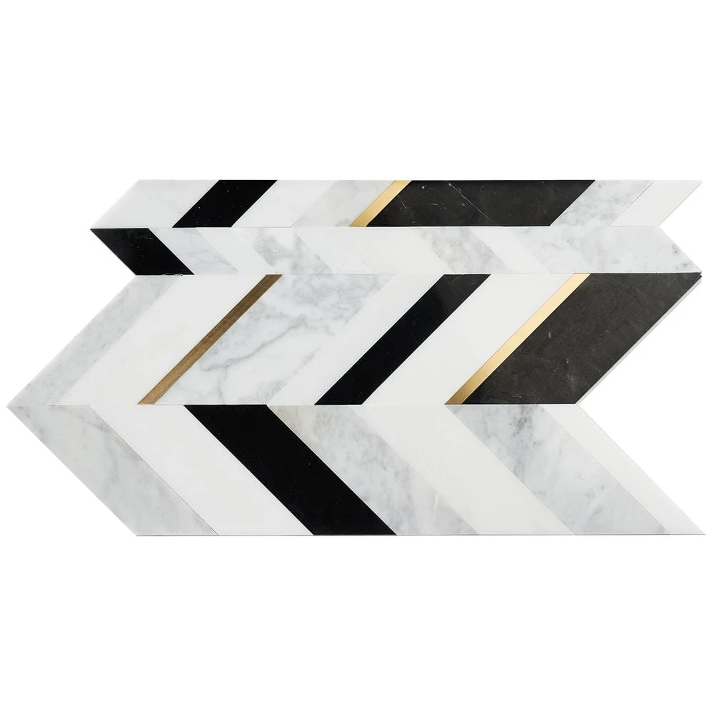 Tyra Nero 11.81 in. x 18.89 in. Polished Marble Wall Mosaic Tile (1.55 sq. ft./Each) by Ivy Hill Tile 6 Tyra Nero 11.81 in. x 18.89 in. Polished Marble Wall Mosaic Tile (1.55 sq. ft./Each) by Ivy Hill Tile - Image 4