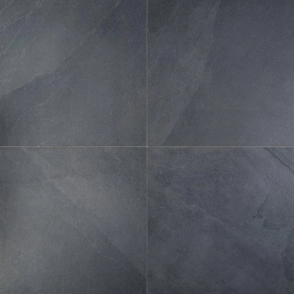 Copley Nero 24 in. x 24 in. x 10mm Matte Stone Look Porcelain Floor and Wall Tile (4-piece / 15.49 sq. ft. / box) by Ivy Hill Tile 3 Copley Nero 24 in. x 24 in. x 10mm Matte Stone Look Porcelain Floor and Wall Tile (4-piece / 15.49 sq. ft. / box) by Ivy Hill Tile