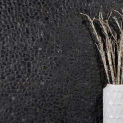 3D Pebble Rock Jet Black 12 in. x 12 in. x 10 mm Marble Mosaic Floor and Wall Tile by Ivy Hill Tile -Ivy Hill Tile Sales obsidian black ivy hill tile marble tile ext3rd100679 4f 1000