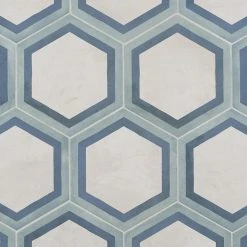 Dash Deco Ocean Cielo 8.5 in. x 9.84 in. Matte Hexagon Porcelain Floor and Wall Tile (12.66 sq. ft./Case) by Ivy Hill Tile -Ivy Hill Tile Sales ocean cielo ivy hill tile porcelain tile ext3rd107126 c3 1000