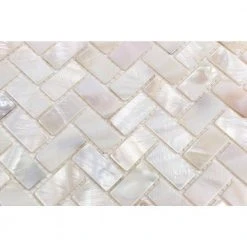 Pacific White Herringbone 11.81 in. x 11.81 in. Pearl Shell Mosaic Tile by Ivy Hill Tile -Ivy Hill Tile Sales pearl ivy hill tile glass tile ext3rd102056 1d 1000