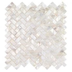 Pacific White Herringbone 11.81 in. x 11.81 in. Pearl Shell Mosaic Tile by Ivy Hill Tile -Ivy Hill Tile Sales pearl ivy hill tile glass tile ext3rd102056 c3 1000