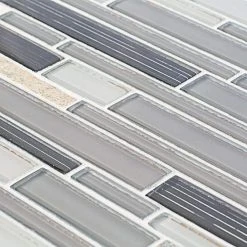 Platinum Pearl Pencil 10.625 in. x 12 in. Interlocking Quartz and Glass Mosaic Tile (8.85 sq. ft./Case) by Jeffrey Court -Ivy Hill Tile Sales pearl jeffrey court mosaic tile 99602 1d 1000