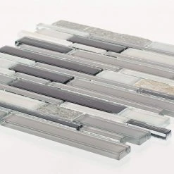 Platinum Pearl Pencil 10.625 in. x 12 in. Interlocking Quartz and Glass Mosaic Tile (8.85 sq. ft./Case) by Jeffrey Court -Ivy Hill Tile Sales pearl jeffrey court mosaic tile 99602 40 1000