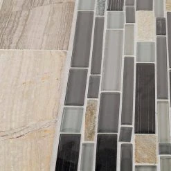 Platinum Pearl Pencil 10.625 in. x 12 in. Interlocking Quartz and Glass Mosaic Tile (8.85 sq. ft./Case) by Jeffrey Court -Ivy Hill Tile Sales pearl jeffrey court mosaic tile 99602 a0 1000