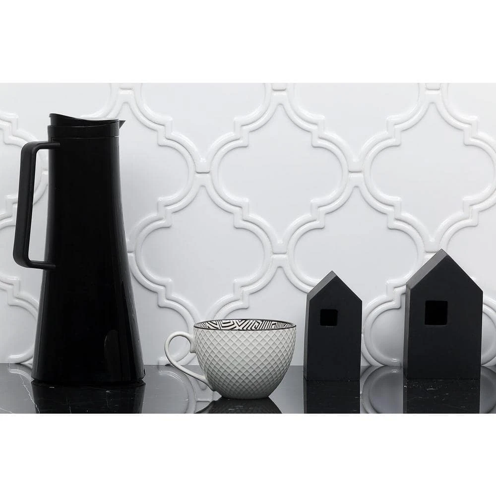 Vintage Lantern White 6-1/4 in. x 7-1/4 in. Ceramic Wall Tile (4.8 sq. ft./Box) by Ivy Hill Tile 4 Vintage Lantern White 6-1/4 in. x 7-1/4 in. Ceramic Wall Tile (4.8 sq. ft./Box) by Ivy Hill Tile - Image 2