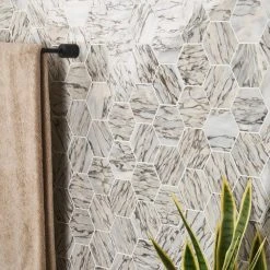 Alia Salazar 11.5 in. x 13.97 in. Polished Marble Mosaic Tile (0.87 sq. ft./Each) by Ivy Hill Tile -Ivy Hill Tile Sales salazar ivy hill tile marble tile ext3rd107433 1f 1000