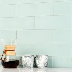 Contempo Seafoam Frosted 4 in. x 12 in. Glass Tile (15 pieces 5 sq.ft/Box) by Ivy Hill Tile -Ivy Hill Tile Sales seafoam ivy hill tile glass tile ext3rd100926 76 1000