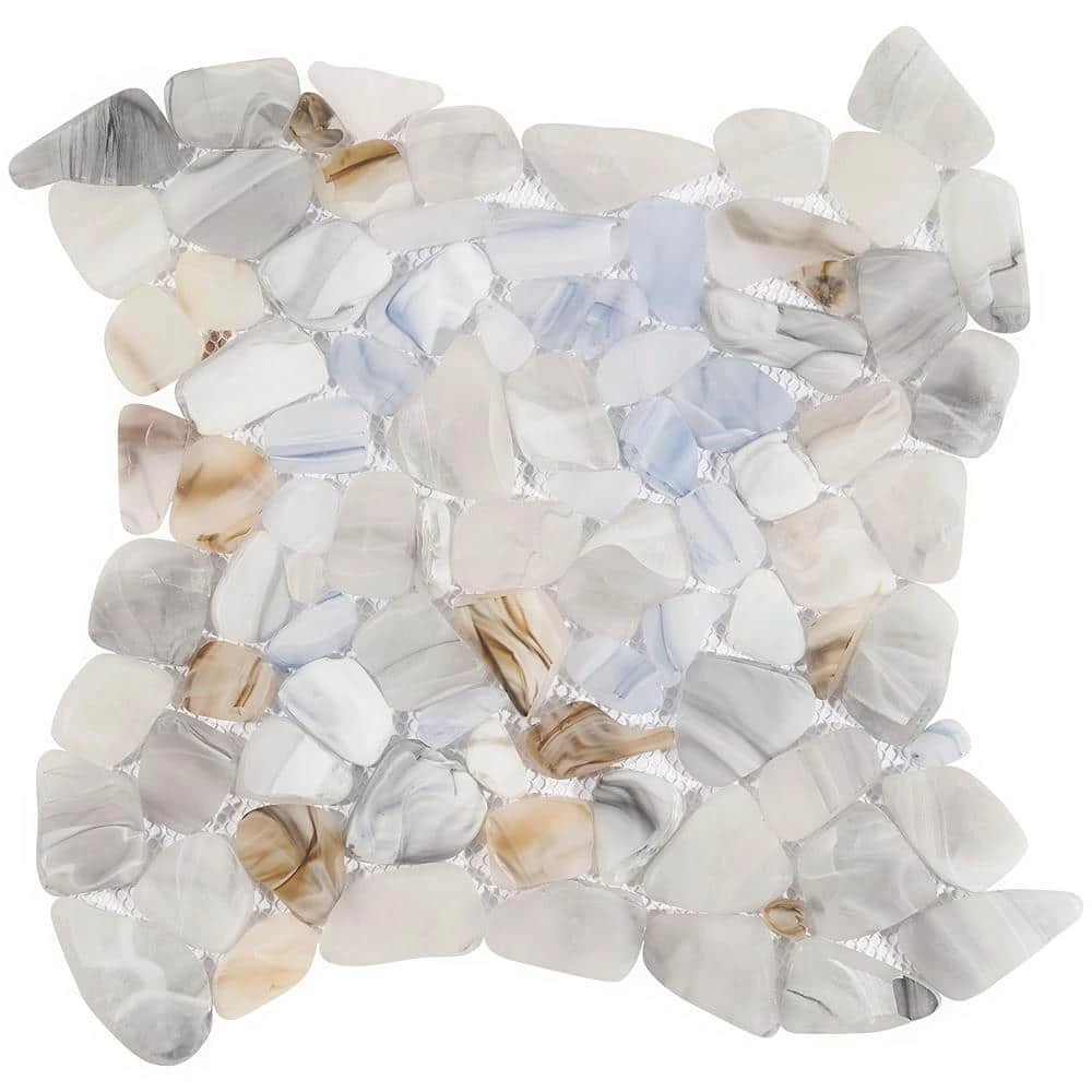 Hydra Frosted Seaglass 11.81 x 11.81 Glass Mosaic (0.97 sq. ft. per sheet) by Ivy Hill Tile 7 Hydra Frosted Seaglass 11.81 x 11.81 Glass Mosaic (0.97 sq. ft. per sheet) by Ivy Hill Tile - Image 5
