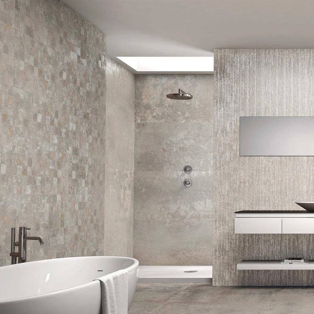 Voyager 2 in. x 2 in. Gray Metal Look Porcelain Mosaic Floor and Wall Tile by Ivy Hill Tile 4 Voyager 2 in. x 2 in. Gray Metal Look Porcelain Mosaic Floor and Wall Tile by Ivy Hill Tile - Image 2