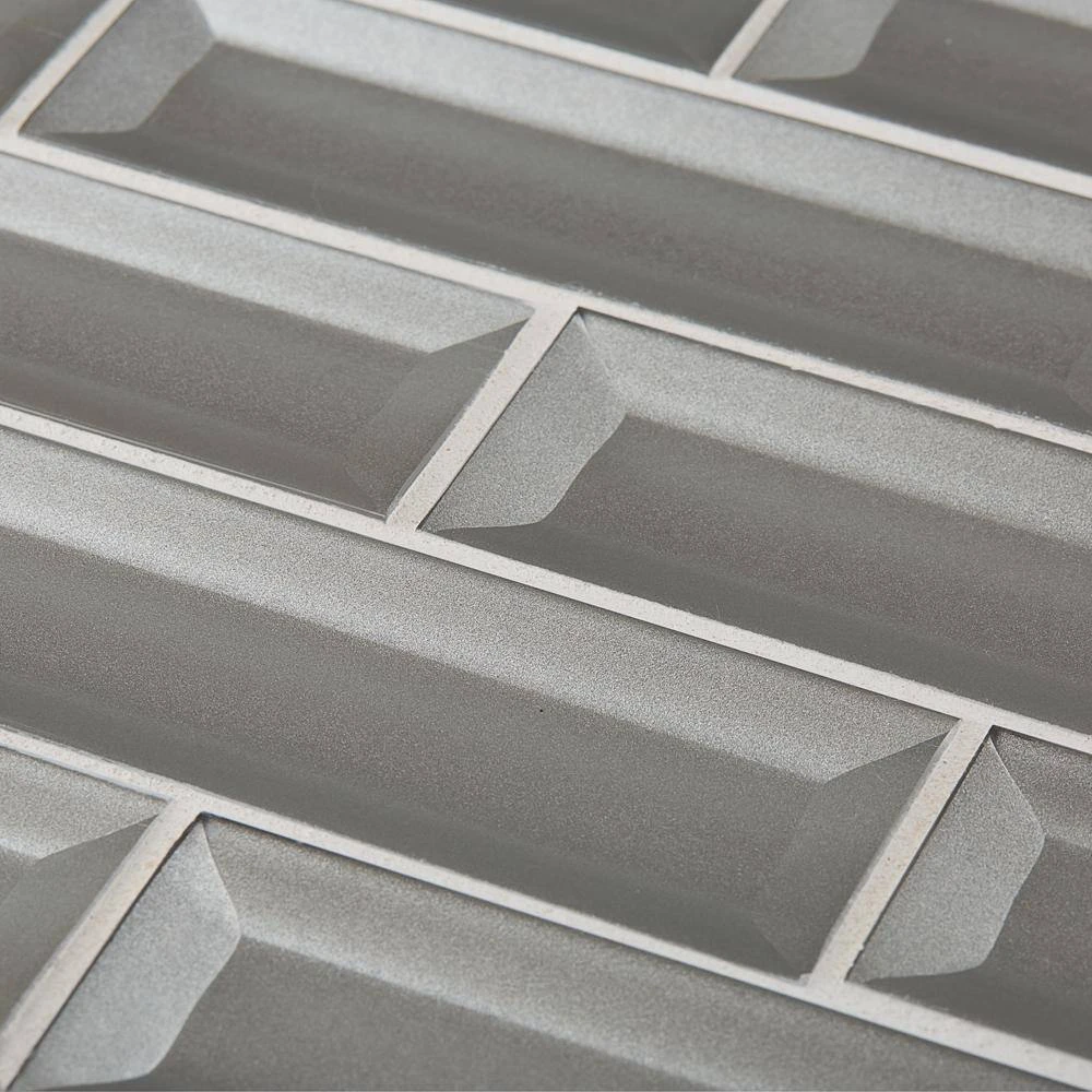 Silver Ingot 9.625 in. x 11.75 in. Interlocking Glossy Glass Mosaic Tile (7.854 sq. ft./Case) by Jeffrey Court 7 Silver Ingot 9.625 in. x 11.75 in. Interlocking Glossy Glass Mosaic Tile (7.854 sq. ft./Case) by Jeffrey Court - Image 5