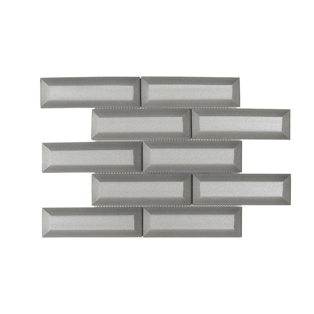 Silver Ingot 9.625 in. x 11.75 in. Interlocking Glossy Glass Mosaic Tile (7.854 sq. ft./Case) by Jeffrey Court 3 Silver Ingot 9.625 in. x 11.75 in. Interlocking Glossy Glass Mosaic Tile (7.854 sq. ft./Case) by Jeffrey Court
