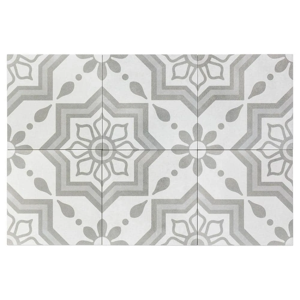 Sintra Silver Sky Encaustic 9 in. x 9 in. x 10mm Mate Porcelain Floor and Wall Tile (20 pieces / 10.65 sq. ft. / box) by Ivy Hill Tile 10 Sintra Silver Sky Encaustic 9 in. x 9 in. x 10mm Mate Porcelain Floor and Wall Tile (20 pieces / 10.65 sq. ft. / box) by Ivy Hill Tile - Image 8
