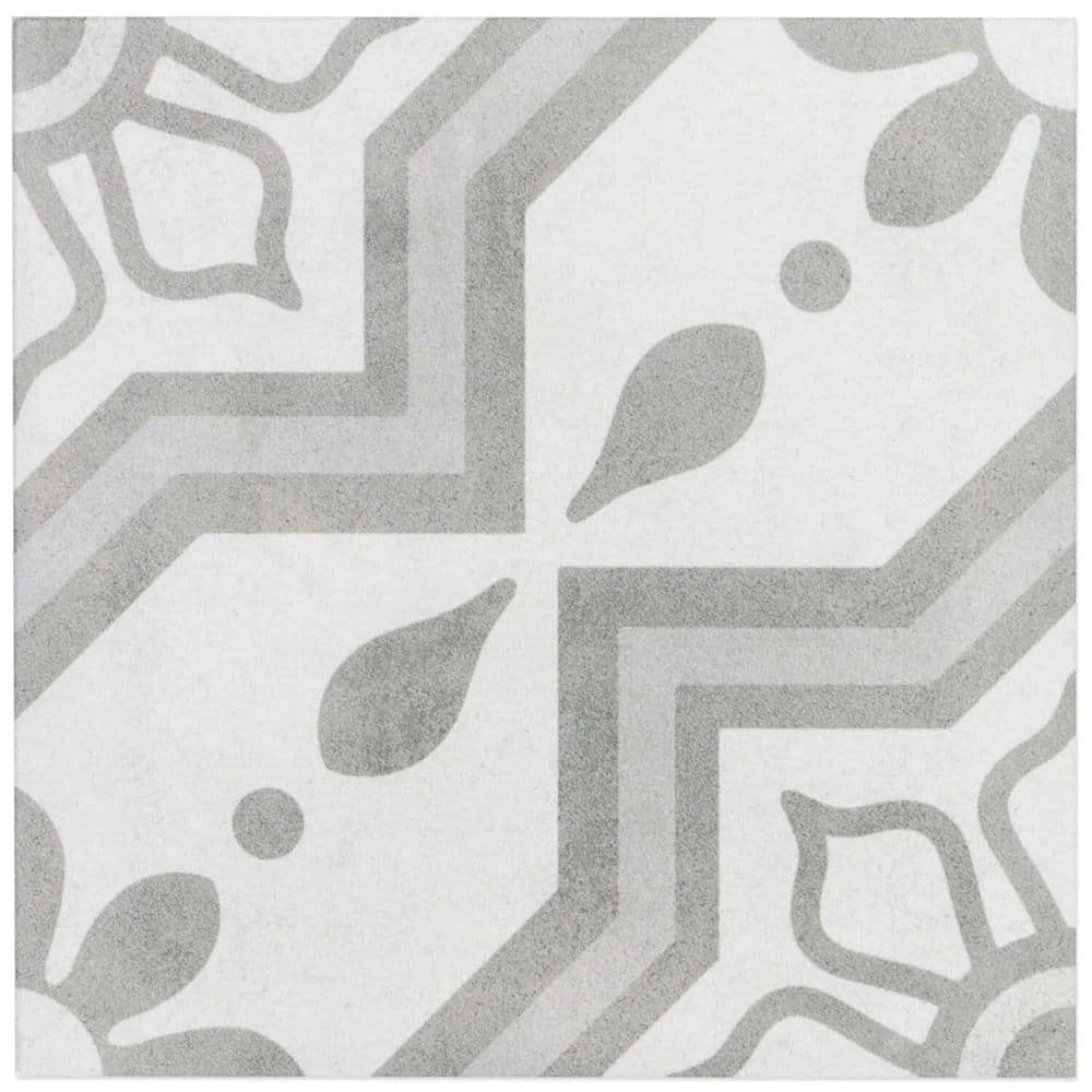 Sintra Silver Sky Encaustic 9 in. x 9 in. x 10mm Mate Porcelain Floor and Wall Tile (20 pieces / 10.65 sq. ft. / box) by Ivy Hill Tile 5 Sintra Silver Sky Encaustic 9 in. x 9 in. x 10mm Mate Porcelain Floor and Wall Tile (20 pieces / 10.65 sq. ft. / box) by Ivy Hill Tile - Image 3
