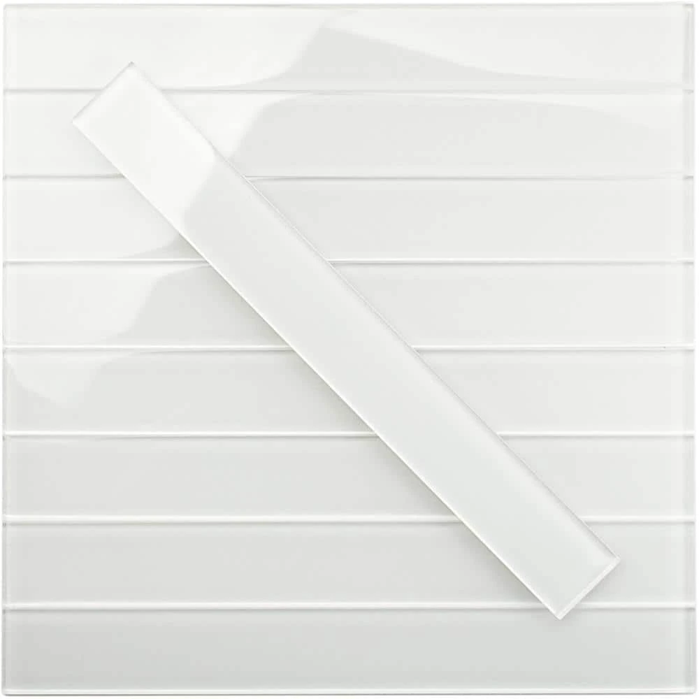 Contempo Vista Bright White 2 in. x 16 in. Polished Subway Glass Wall Tile by Ivy Hill Tile 8 Contempo Vista Bright White 2 in. x 16 in. Polished Subway Glass Wall Tile by Ivy Hill Tile - Image 6