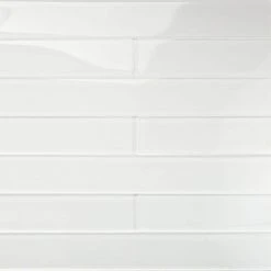 Contempo Vista Bright White 2 in. x 16 in. Polished Subway Glass Wall Tile by Ivy Hill Tile