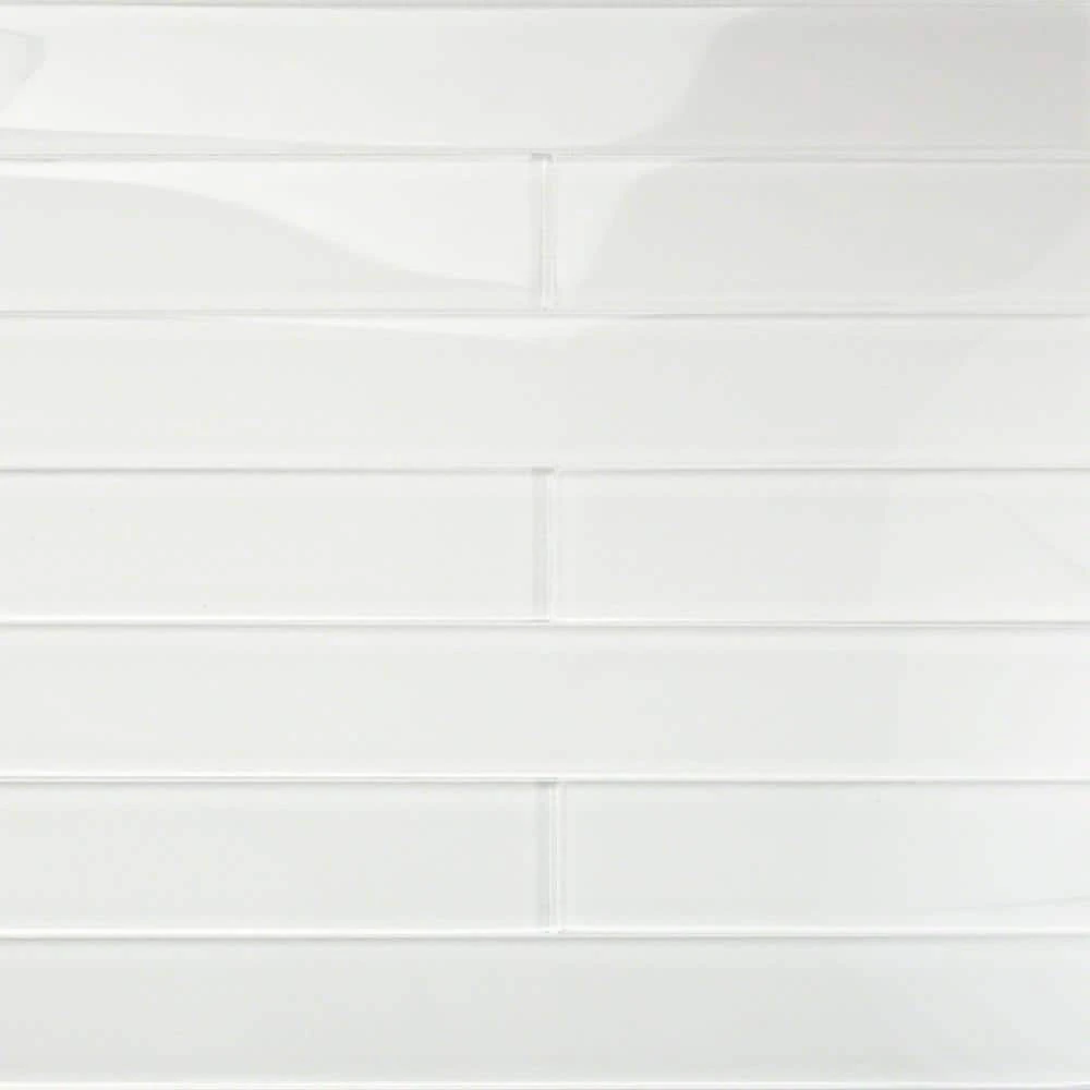 Contempo Vista Bright White 2 in. x 16 in. Polished Subway Glass Wall Tile by Ivy Hill Tile 3 Contempo Vista Bright White 2 in. x 16 in. Polished Subway Glass Wall Tile by Ivy Hill Tile