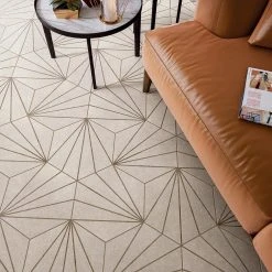 Klyda Beams Taupe 12.6 in. x 14.5 in. Matte Hexagon Porcelain Floor and Wall Tile (10.51 sq. ft. / Case) by Ivy Hill Tile -Ivy Hill Tile Sales taupe ivy hill tile porcelain tile ext3rd106093 76 1000