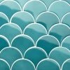 Beta Teal 2.44 in. x 5 in. Scallop Polished Ceramic Wall Tile (4.06 sq. ft./Case) by Ivy Hill Tile -Ivy Hill Tile Sales teal ivy hill tile ceramic tile ext3rd105987 64 1000