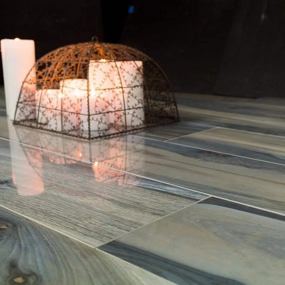 Rio Tiger Blue 8 in. x 48 in. Polished Porcelain Floor and Wall Tile ( 15.49 sq. ft.) by Ivy Hill Tile 5 Rio Tiger Blue 8 in. x 48 in. Polished Porcelain Floor and Wall Tile ( 15.49 sq. ft.) by Ivy Hill Tile - Image 3