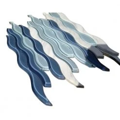 Flow Wave 12 in. x 11-1/2 in. Glass and Marble Mosaic Tile by Ivy Hill Tile -Ivy Hill Tile Sales wave ivy hill tile glass tile ext3rd104811 1f 1000