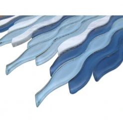 Flow Wave 12 in. x 11-1/2 in. Glass and Marble Mosaic Tile by Ivy Hill Tile -Ivy Hill Tile Sales wave ivy hill tile glass tile ext3rd104811 44 1000