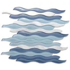 Flow Wave 12 in. x 11-1/2 in. Glass and Marble Mosaic Tile by Ivy Hill Tile -Ivy Hill Tile Sales wave ivy hill tile glass tile ext3rd104811 fa 1000
