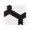 Madeline White/Black 10 in. x 11.5 in. Hexagon Matte Pressed Glass Mosaic Wall and Floor Tile (7.986 sq. ft./Case) by Jeffrey Court -Ivy Hill Tile Sales white blk jeffrey court glass tile 13027 64 1000