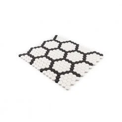 Hexagon Pattern White 9.875 in. x 11.375 in. Hexagon Matte Glass Mosaic Wall and Floor Tile (15.60 sq. ft./Case) by Jeffrey Court -Ivy Hill Tile Sales white blk jeffrey court glass tile 13093 40 1000