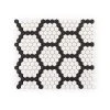 Hexagon Pattern White 9.875 in. x 11.375 in. Hexagon Matte Glass Mosaic Wall and Floor Tile (15.60 sq. ft./Case) by Jeffrey Court -Ivy Hill Tile Sales white blk jeffrey court glass tile 13093 64 1000