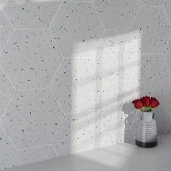 Malati White Confetti 12.5 in. x 14.5 in. Matte Porcelain Hexagon Floor and Wall Tile (10.51 sq. ft./Case) by Ivy Hill Tile -Ivy Hill Tile Sales white confetti ivy hill tile porcelain tile ext3rd105939 d4 1000