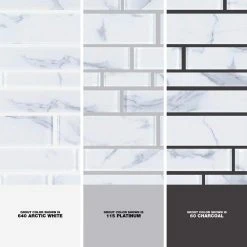 Hampton Cove White 11.625 in. x 11.625 in. Interlocking Glossy Glass Mosaic Tile (0.938 sq. ft./Each) by Jeffrey Court 12 Hampton Cove White 11.625 in. x 11.625 in. Interlocking Glossy Glass Mosaic Tile (0.938 sq. ft./Each) by Jeffrey Court -Ivy Hill Tile Sales white gray jeffrey court glass tile 93030 1d 1000