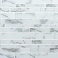 Hampton Cove White 11.625 in. x 11.625 in. Interlocking Glossy Glass Mosaic Tile (0.938 sq. ft./Each) by Jeffrey Court 13 Hampton Cove White 11.625 in. x 11.625 in. Interlocking Glossy Glass Mosaic Tile (0.938 sq. ft./Each) by Jeffrey Court -Ivy Hill Tile Sales white gray jeffrey court glass tile 93030 66 1000